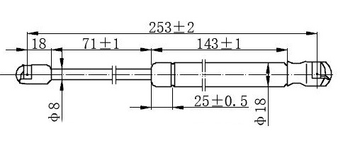 AMORTIZER GEPEK VRATA KARAVAN (253L-140N)