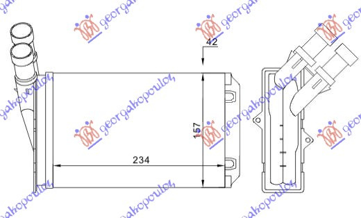 hladnjak kabine (M) 1.4-1.6-2.0  benzin - 1.9-2.0 dizel (234x157) VALEO TYPE