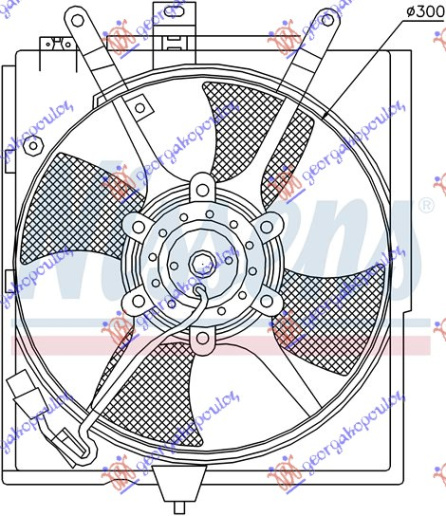 VENTILATOR HLADNJAKA KOMPLET (1.6/1.8/2.0 BENZIN) (+AC)