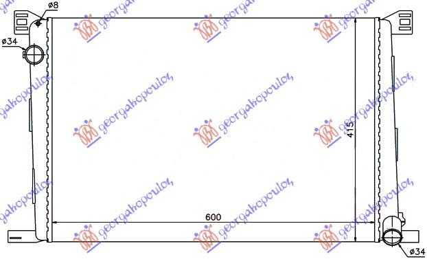 hladnjak 1.4-1.6i16V  benzin +/-AC (60x42) (MAHLE BEHR PREMIUM LINE)