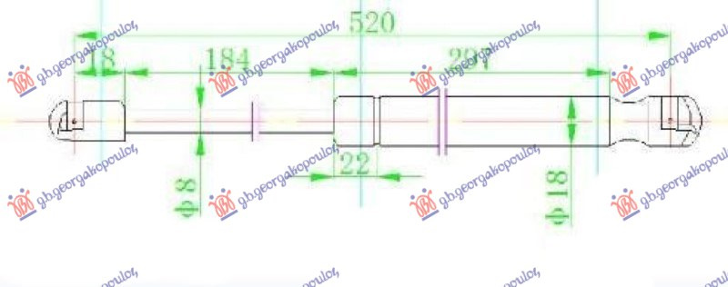 AMORTIZER GEPEK VRATA (520L-370N)