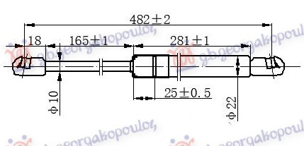 AMORTIZER GEPEK VRATA (SPORTBACK) (483L-750N)