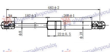 AMORTIZER GEPEK VRATA (483L-535N)