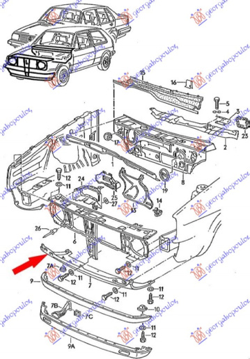 ŠARKA POKLOPCA MOTORA (ALUMINIJ)