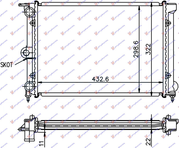 HLADNJAK MOTORA 1.0-1.3 (43x32) (VALEO CLASSIC)