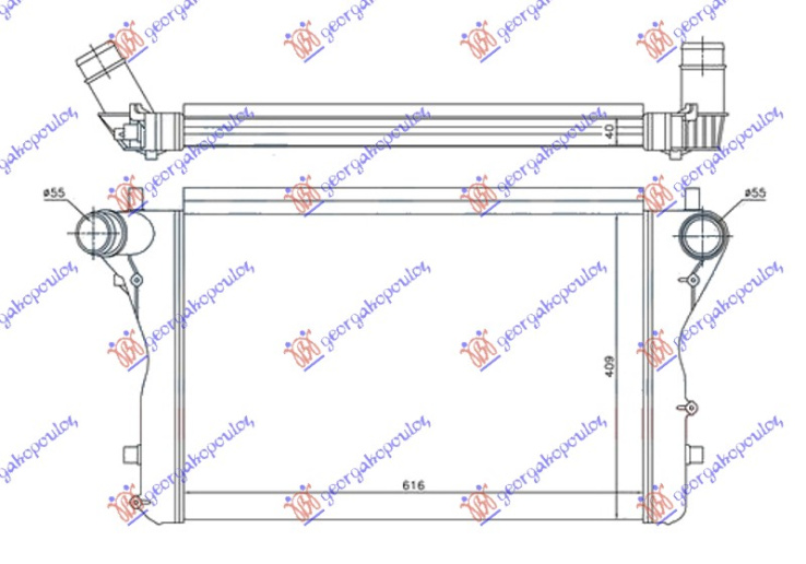 HLADNJAK INTERKULERA 2.0 (S3) (610x410x40) 55 CEO ALUMINIJUM