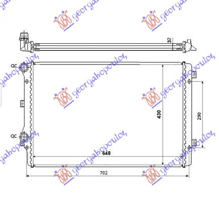 HLADNJAK MOTORA 1.8 FSi BENZIN (650x450x34) (MEHANIČKI)