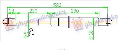 AMORTIZER GEPEK VRATA (527L-350N)