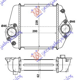 INTERCOOLER 2.2 CDVI DIESEL (200x230x62)