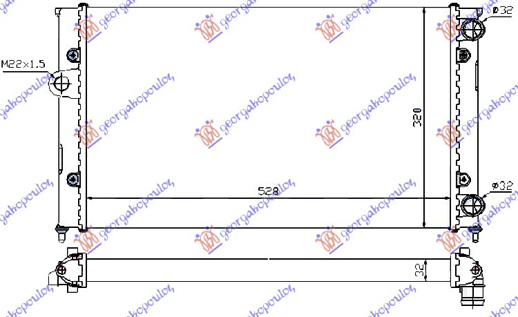 HLADNJAK MOTORA 1.8i8V (52.5x32)