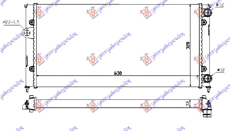 HLADNJAK MOTORA 1.6-1.8-2.0i8V-1.9TDi (63x3