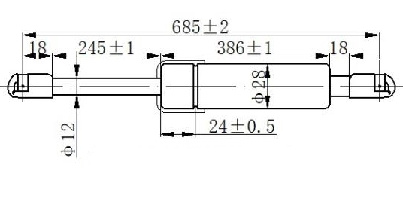 AMORTIZER GEPEK VRATA (686L-710N)