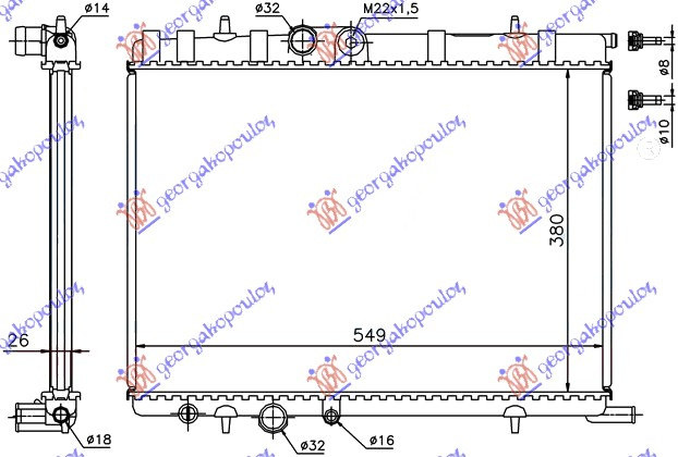 HLADNJAK MOTORA .1.8-2.0i19V-2.0HDi (38x56x2.7)+/-A/C