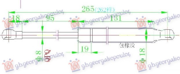 AMORTIZER GEPEK VRATA (265L-370N)