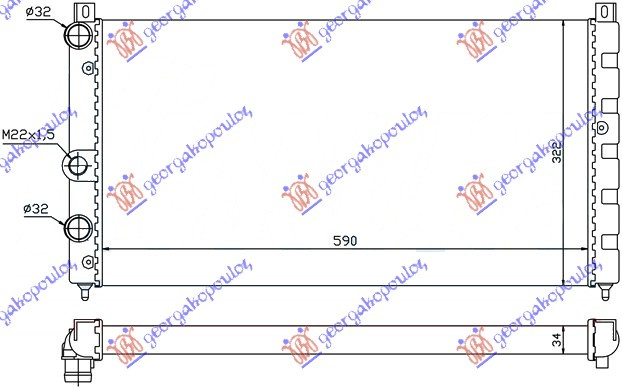 HLADNJAK MOTORA 1.6i 8V 1.9D (59x32)