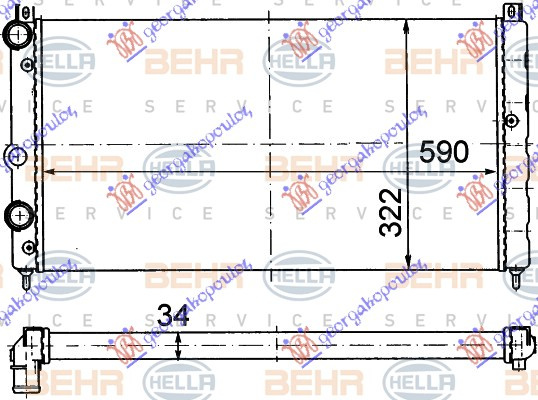 HLADNJAK MOTORA 1.6i 8V-1.9D (59x32) (MAHLE BEHR)