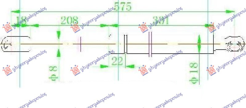 AMORTIZER GEPEK VRATA (577L-530N)