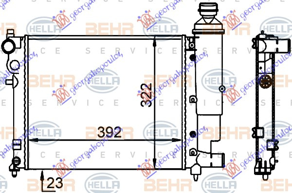 HLADNJAK MOTORA XN (39x32) (MAHLE BEHR)