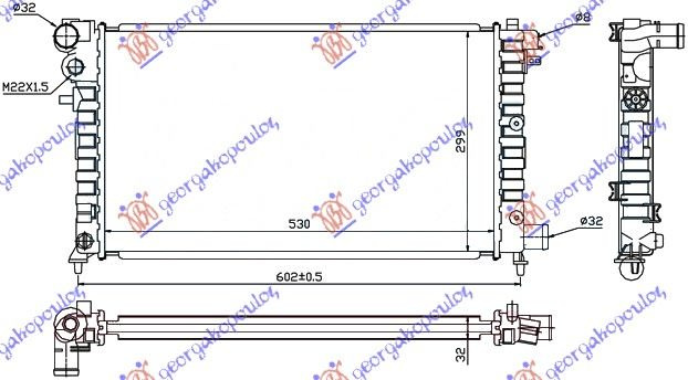 HLADNJAK ZA MOTOR 1.5 DIESEL (53x29.7)