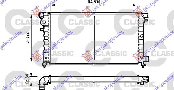 HLADNJAK ZA MOTOR 1.5 DIESEL (53x29.7) (VALEO CLASSIC)