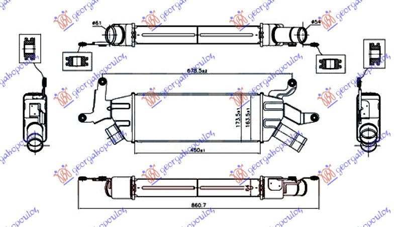 HLADNJAK HLADNJAKA 2.2 D-ID DIESEL (450x164x64)