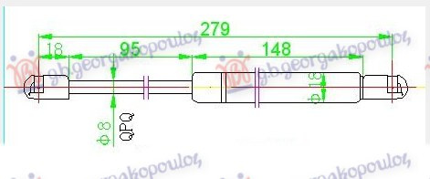 AMORTIZER GEPEK VRATA 4 VRATA (279L-490?)