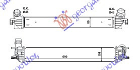 INTERCOOLER 1.6i 16V BENZIN -1.5DCi-2.0DCi DIZEL (690x112x80)