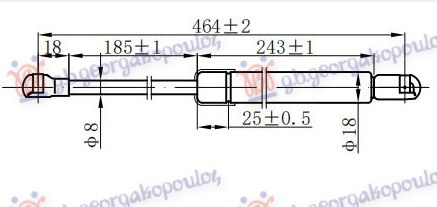 AMORTIZER GEPEK VRATA (465L-360N)