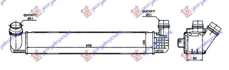 INTERCOOLER 1.9 dCi DIESEL (650x105x76)