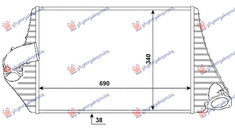 INTERCOOLER 2.2 DIESEL (690x340x38)