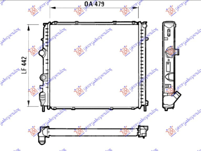 HLADNJAK DIZEL MOTORA (48x44x40) (VALEO CLASSIC)