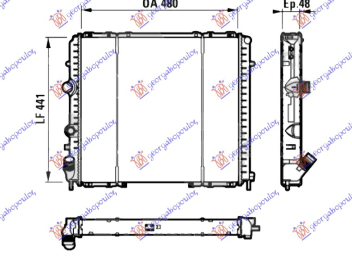 HLADNJAK DIZEL MOTORA (48x44x47) (VALEO CLASSIC)