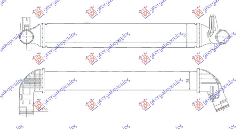 INTERCOOLER 1.4 TSi - 1.8 TFSi BENZIN (620x100x76)