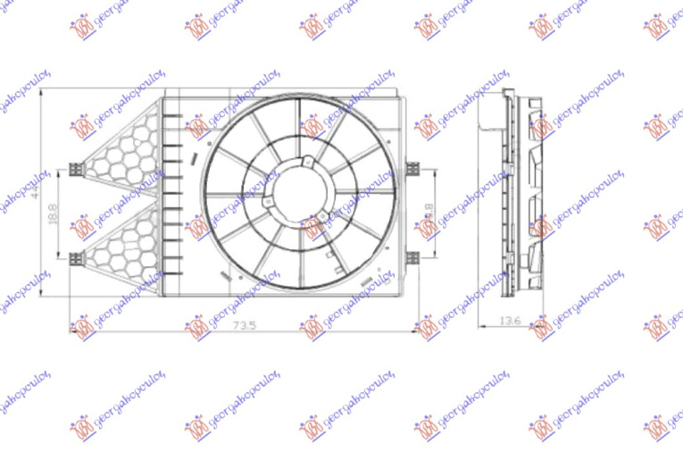 DIFUZOR / NOSAČ ZA VENTILATOR (1.2 TSI/1.6.16V/1.2 -1.6TDI)