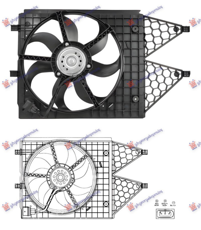 SKLOP VENTILATORA ZA HLAĐENJE 1.2-1.4-1.6 BENZINSKI - 1.6-1.9 DIZEL