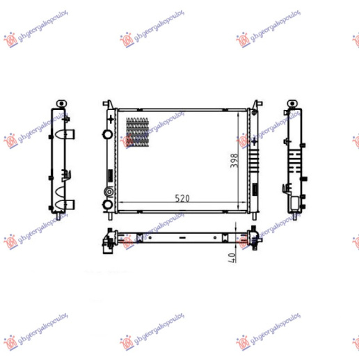 HLADNJAK MOTORA 1.9 DIESEL (520x378x42) 00-