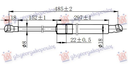 AMORTIZER GEPEK VRATA KARAVAN (485L-645N)