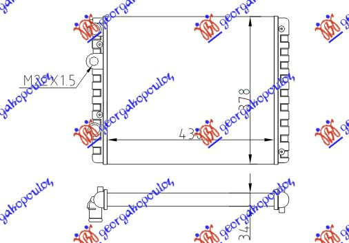 HLADNJAK MOTORA SVI MODELI MAN-AC (43x38) (VALEO CLASSIC)