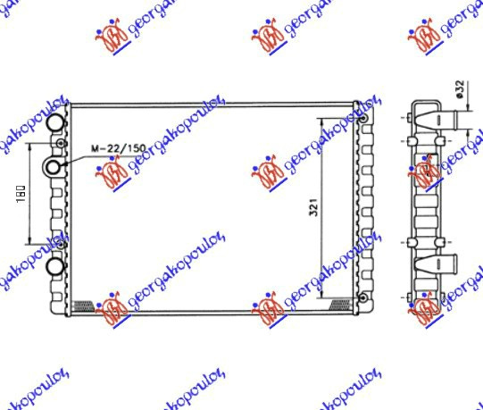 HLADNJAK 1.4FSI ΒΕΝΖ-1.7-1.9DIES (51x38) (VALEO CLASSIC)