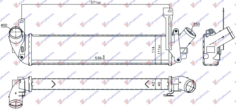 INTERCOOLER 1.5 DCI (657x93x85) (K9K718)