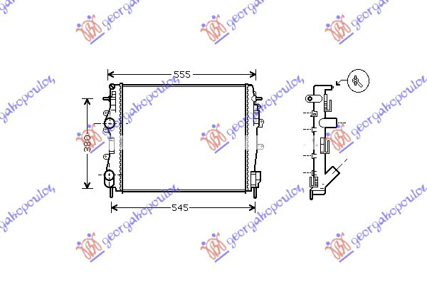 HLADNJAK MOTORA 1.5cc DCi +/-A/C (46x47)