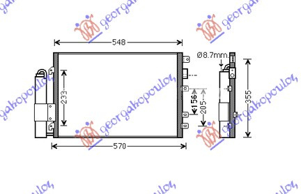 HLADNJAK KLIME 1.4cc 8V 1.6cc 16V 5D (51x38)