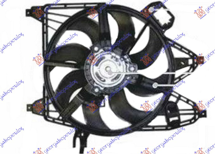 KOMPLET VENTILATORA 1.5-1.9 DCI DIESEL + A/C (385mm) (400W) (2 PIN)