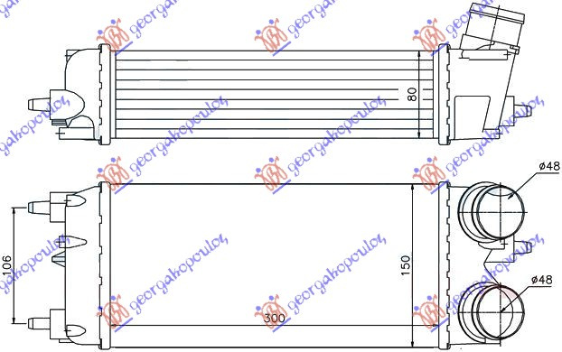 INTERCOOLER 1.4-1.6TDCi (300x150x80)