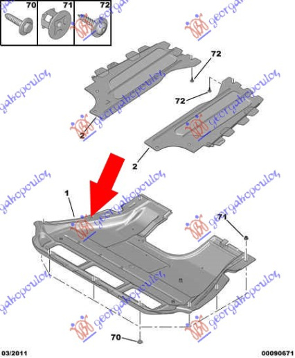POKLOPAC / ZAŠTITA ISPOD MOTORA