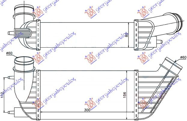 INTERCOOLER 2.0 HDi DIESEL (300x155x80)