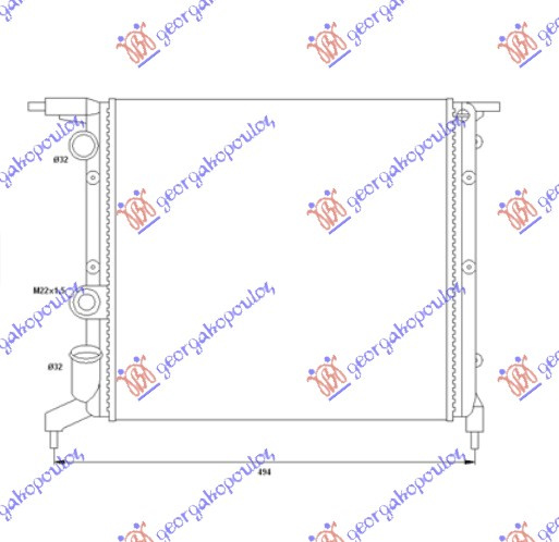 hladnjak .1.2-14cc 8V (39x38) (zatvoren sistem)