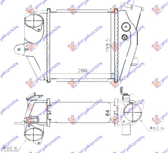 HLADNJAK INTERCOOLER 2.0 CD DIESEL (200x205x64)