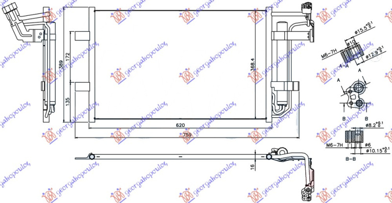 HLADNJAK KLIME 1.8-2.0i 16V (58x35) 09-