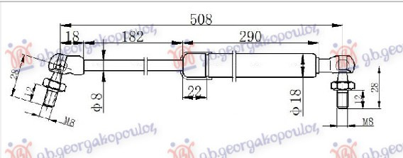 AMORTIZER GEPEK VRATA (505L-585N)